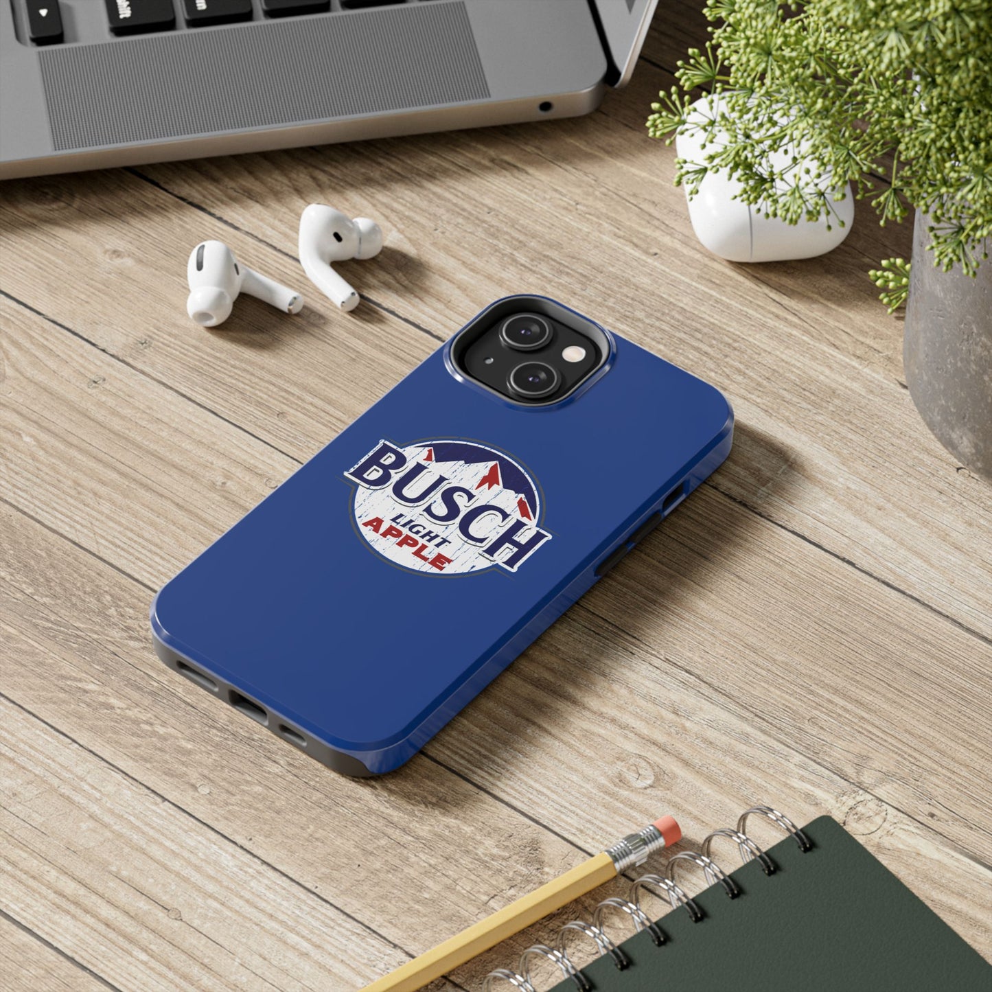 Dark Blue Busch Apple Phone Case