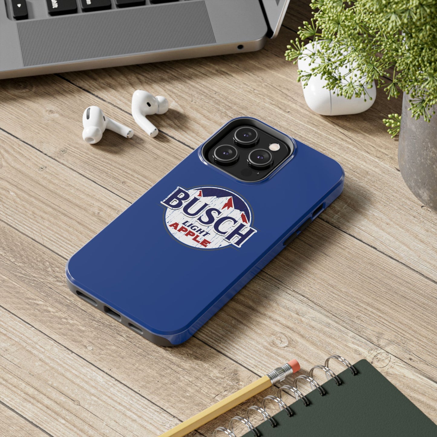 Dark Blue Busch Apple Phone Case