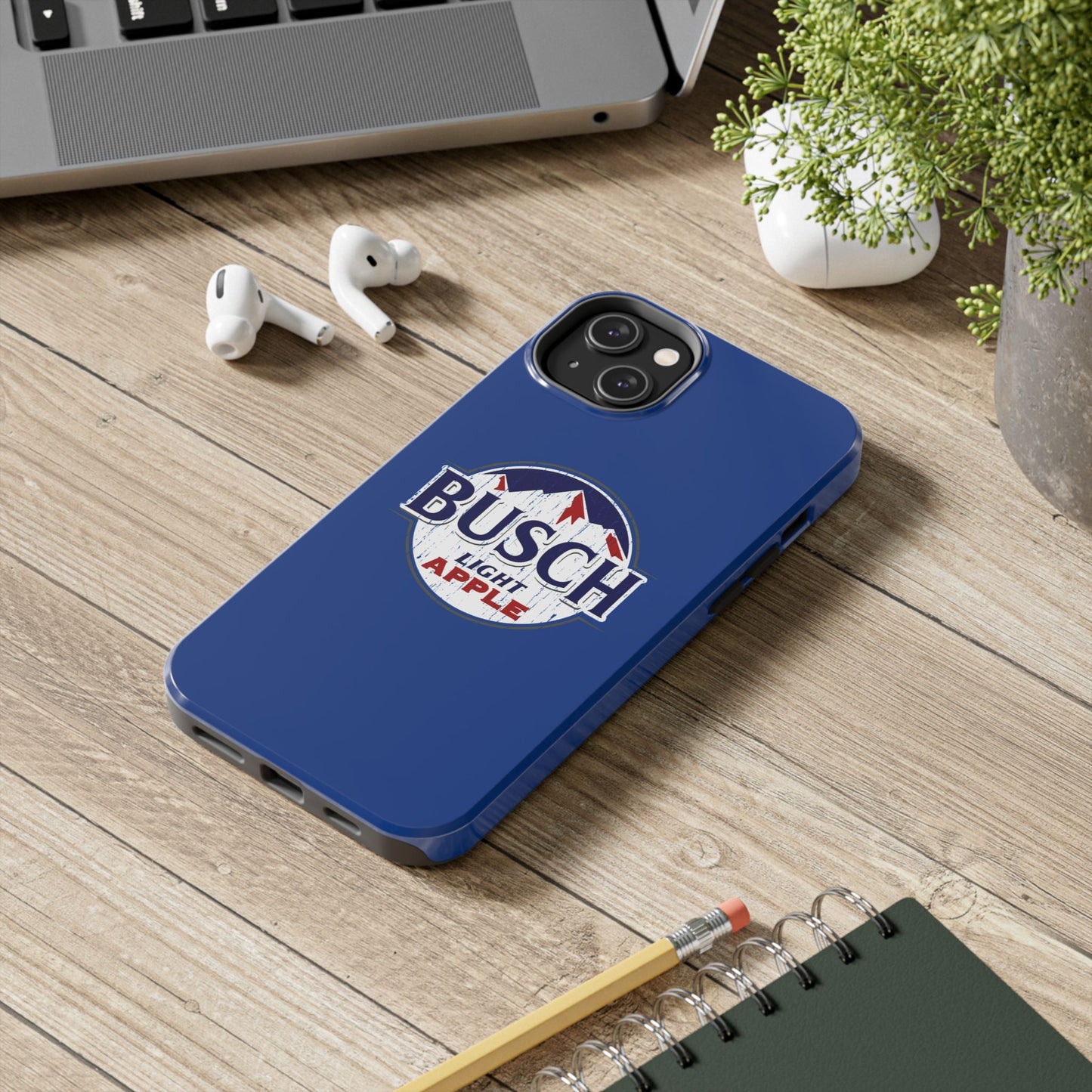 Dark Blue Busch Apple Phone Case